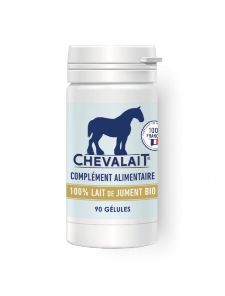 Achetez Lait de Jument 500mg Bio - Immunité et Peau 90 gélules - Chevalait à l'herboristerie Louis Image principale de Lait de Jument 500mg Bio - Immunité et Peau 90 gélules - Chevalait