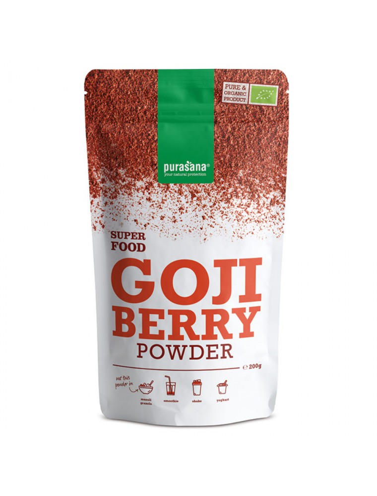 Image principale de la modale pour Poudre de Baies de Goji Bio - Vitalité Superfoods 200 g - Purasana