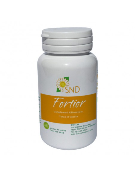 Achetez Fortior - Tonus et Vitalité 45 gélules - SND Nature à l'herboristerie Louis Image principale de Fortior - Tonus et Vitalité 45 gélules - SND Nature