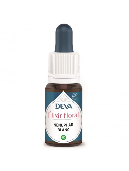 Achetez Nénuphar blanc Bio - Détachement et Abondance Elixir floral 15 ml - Deva à l'herboristerie Louis Image principale de Nénuphar blanc Bio - Détachement et Abondance Elixir floral 15 ml - Deva