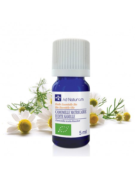 Achetez Camomille Matricaire (Allemande) Bio - Huile essentielle de Matricaria chamomilla - recutita 5 ml - Ad Naturam à l'herboristerie Louis Image principale de Camomille Matricaire (Allemande) Bio - Huile essentielle de Matricaria chamomilla - recutita 5 ml - Ad Naturam