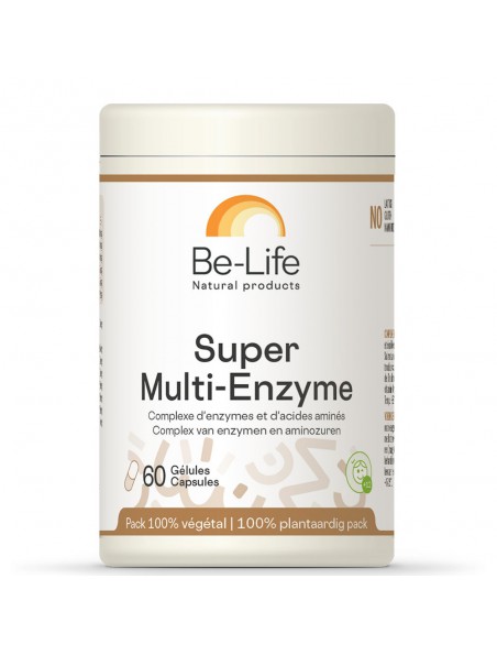 Achetez Super Multi-enzyme - Enzymes et Acides aminés 60 gélules - Be-Life à l'herboristerie Louis Image principale de Super Multi-enzyme - Enzymes et Acides aminés 60 gélules - Be-Life