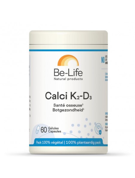 Achetez Calci K2-D3 - Consolidation osseuse et Croissance 60 gélules - Be-Life à l'herboristerie Louis Image principale de Calci K2-D3 - Consolidation osseuse et Croissance 60 gélules - Be-Life