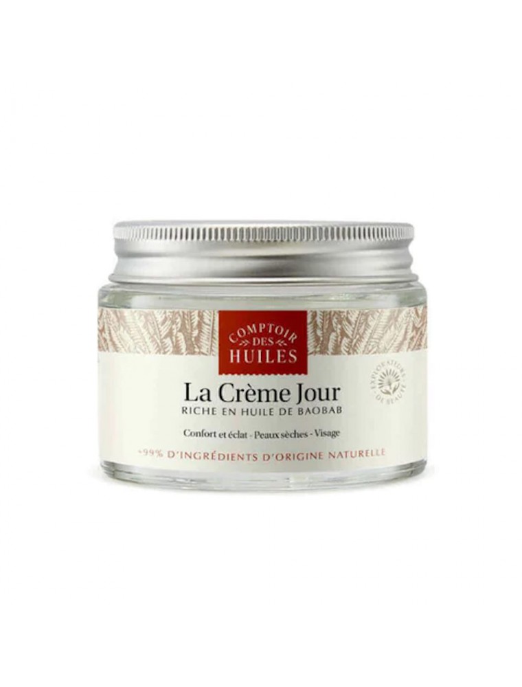 Image principale de la modale pour La Crème de Jour Baobab Bio - Soin du Visage 50ml - Comptoir des Huiles