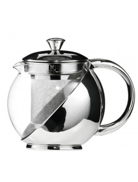 Achetez Théière en Verre borosilicate et en Acier Inox 1,1 Litre avec son filtre à l'herboristerie Louis Image principale de Théière en Verre borosilicate et en Acier Inox 1,1 Litre avec son filtre