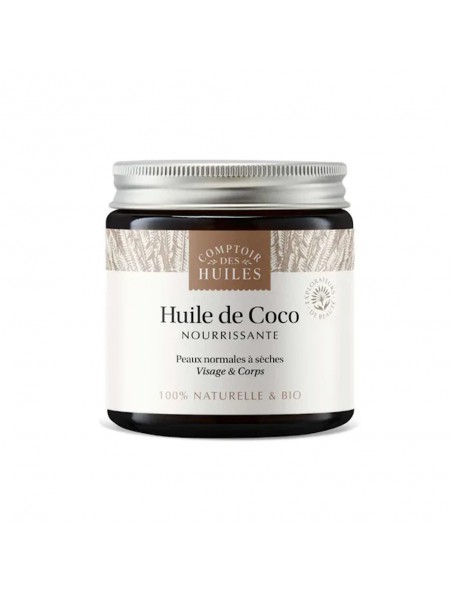 Achetez Huile de Coco Bio - Nourrissant et Hydratant 100 ml - Comptoir des Huiles à l'herboristerie Louis Image principale de Huile de Coco Bio - Nourrissant et Hydratant 100 ml - Comptoir des Huiles