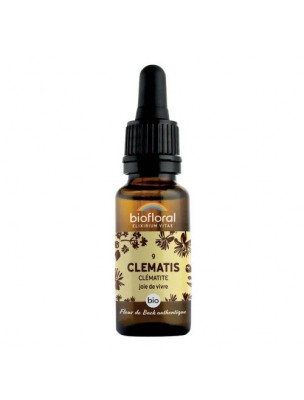 Image de Clematis Clématite n°9 - Vitalité et Joie de Vivre Bio aux Fleurs de Bach 20 ml - Biofloral depuis Bergamote Bio - Huile essentielle de Citrus Bergamia 10ml