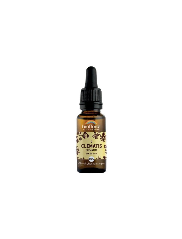 Image principale de la modale pour Clematis Clématite n°9 - Vitalité et Joie de Vivre Bio aux Fleurs de Bach 20 ml - Biofloral