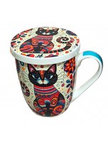 Image de Tisanière Chat Noir Fleur 3 Pièces en Céramique 300 ml depuis Accessoires pour le thé - Dégustez votre infusion préférée (3)