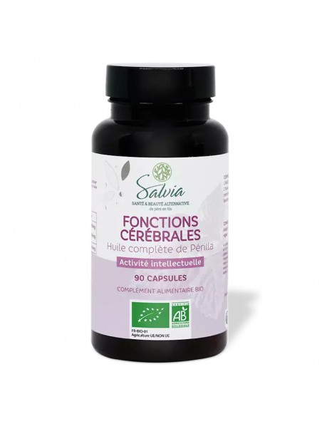 Achetez Huile Complète de Périlla Bio - Fonctions Cérébrales 90 capsules d'huiles végétales - Salvia à l'herboristerie Louis Image principale de Huile Complète de Périlla Bio - Fonctions Cérébrales 90 capsules d'huiles végétales - Salvia