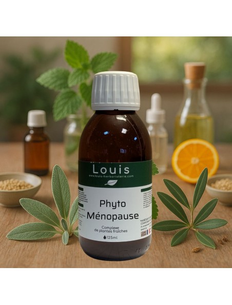 Achetez Phyto Ménopause Bio - Teinture mère de plantes 125 ml à l'herboristerie Louis Image principale de Phyto Ménopause Bio - Teinture mère de plantes 125 ml