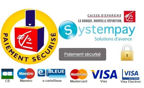 Logo de la caisse d'épargne et de systempay pour le paiement sécurisé