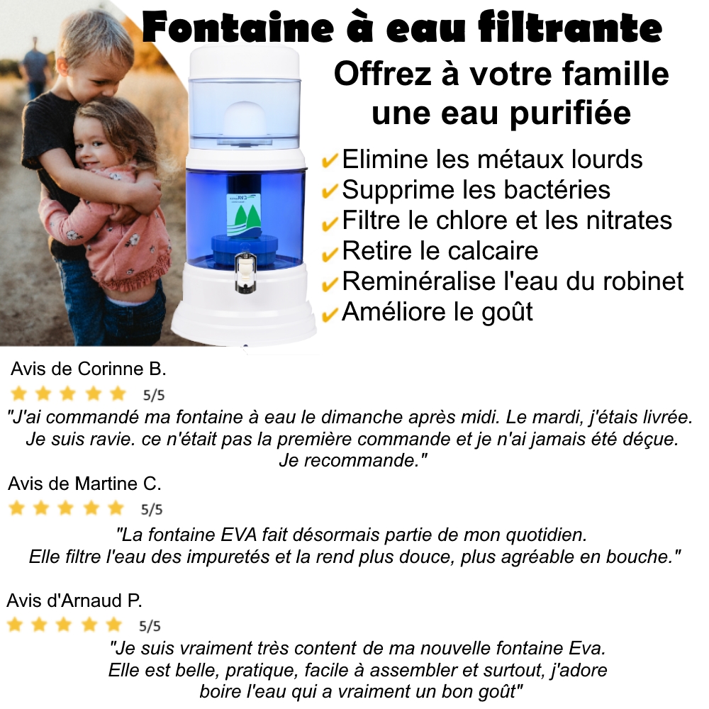 Photo d'une fontaine Eva avec les avis des clients