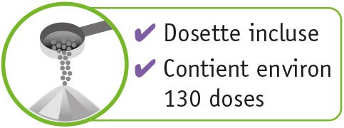 Dosette incluse, contient environ 130 doses : pot de Biotine avec Zinc Anibio 260 g