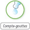 Pictogramme compte-gouttes du Soin des yeux Anibio, à verser goutte à goutte