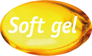 Capsule dorée marquée Soft gel : format de l’Huile de Saumon Anibio