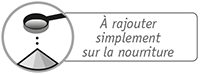 Cuillère et poudre : AllergoDerm se rajoute simplement sur la nourriture