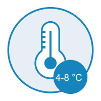 Pictogramme A réception, conserver de préférence à +4°C : Co-Q10 Ubiquinol 60 capsules Be-Life