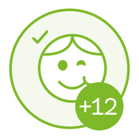 Pictogramme Autorisé aux enfants (+12 ans) : Bacteflor Plus Be-Life