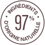 Pictogramme 97 % d'ingrédients d'origine naturelle : le spray Jambes légères Circularom Bio Pranarôm