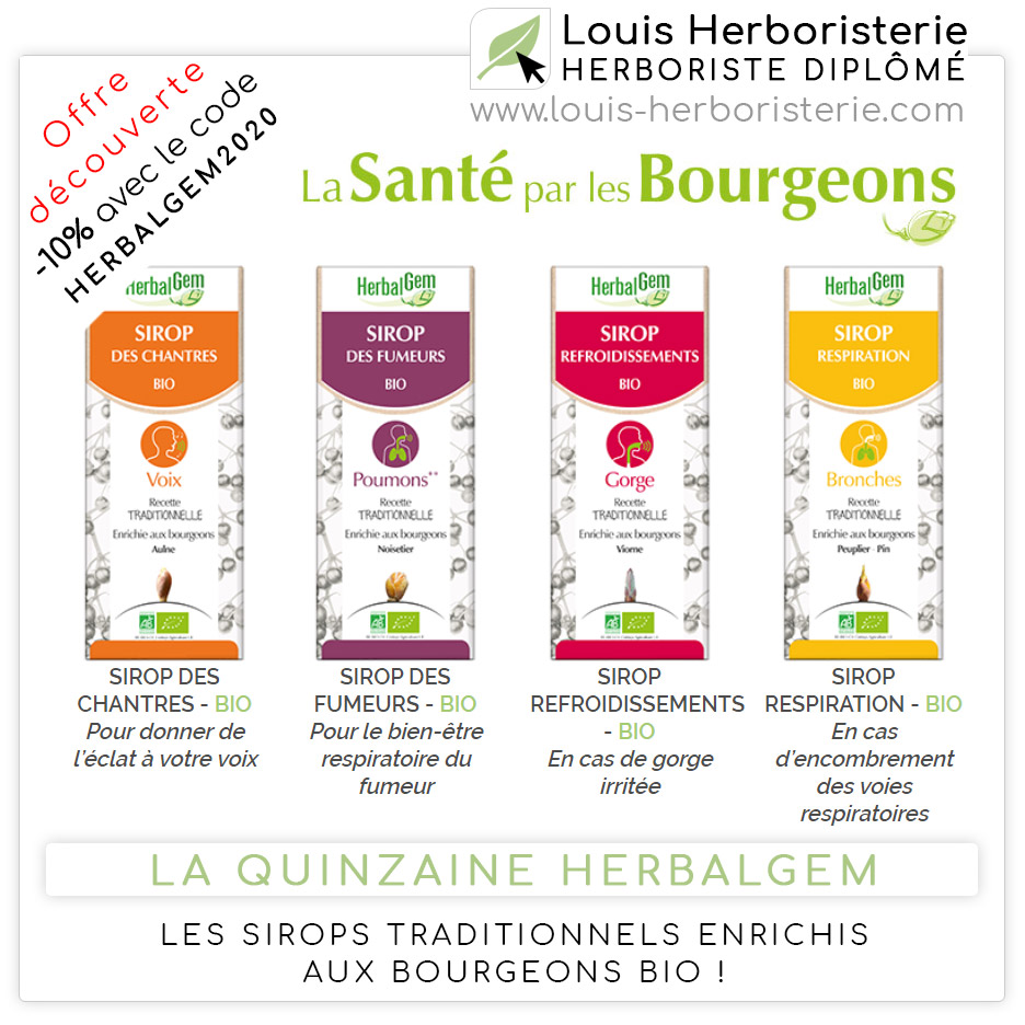 Les sirops enrichis aux bourgeons Bio de Herbalgem