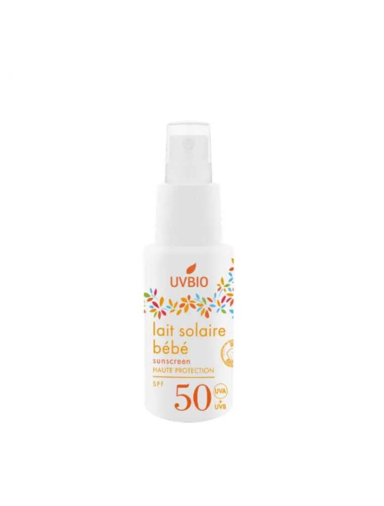 UVBIO - Lait solaire Bébé SPF 50 Bio sur le site de louis-herboristerie