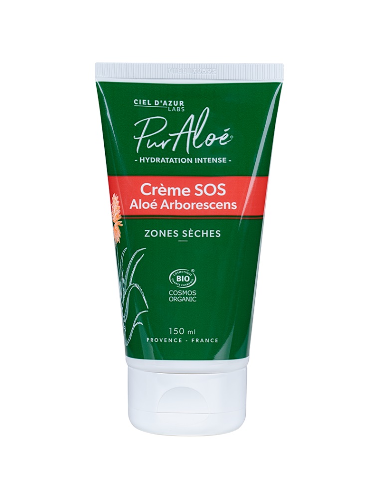 Crème SOS à l'Aloe arborescens Bio - Zones Sèches 150 ml - Puraloe sur le site de Louis-herboristerie.