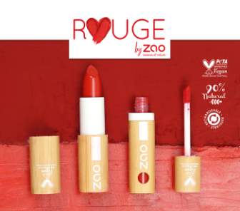 tubes de rouges à lèvres bio touge zao make-up