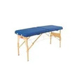 table de massage bleue en bois
