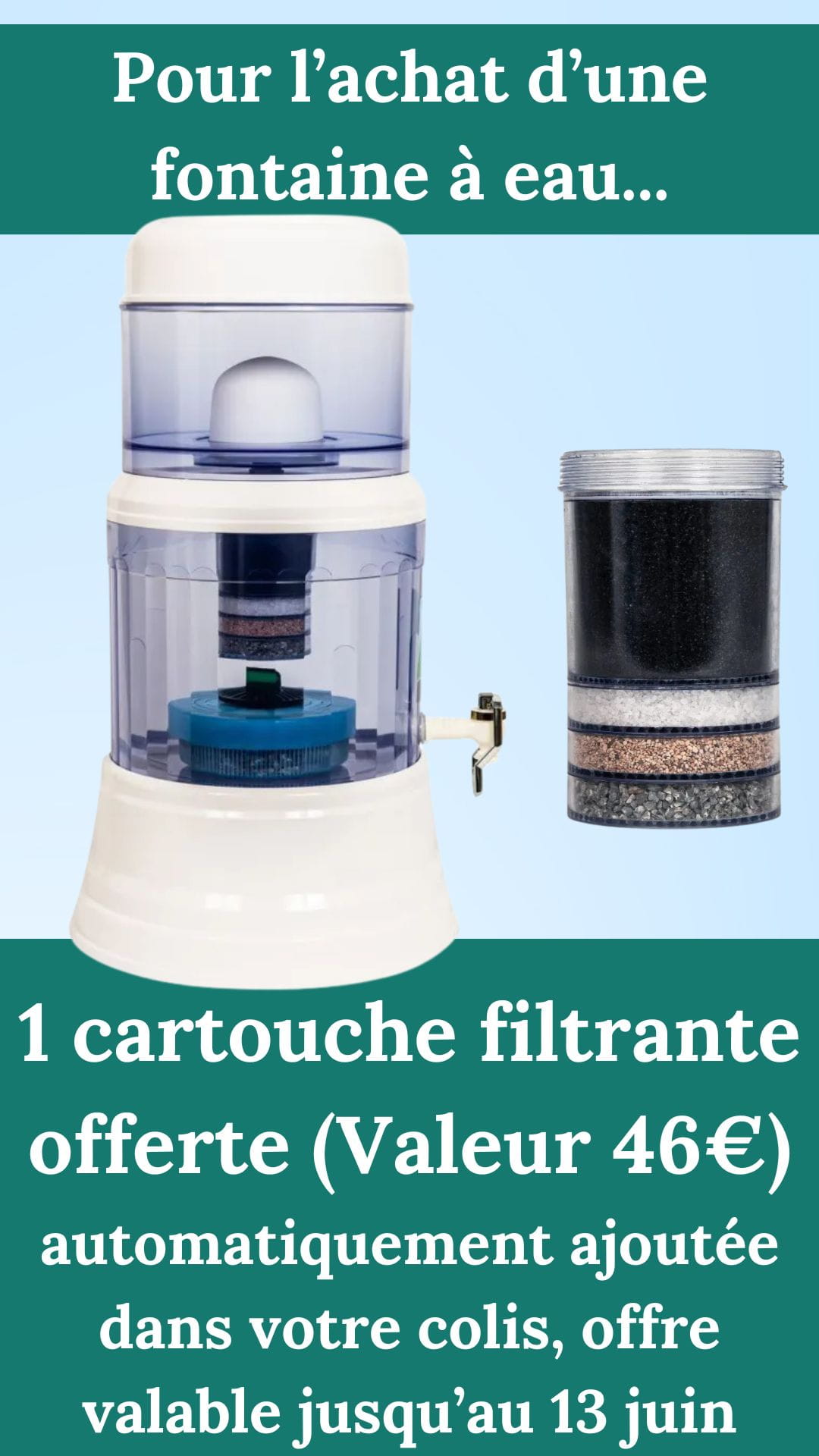 Fontaine &agrave; eau filtrante et sa cartouche
