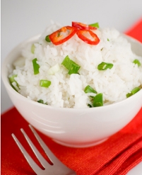 Photo d'une recette de riz Thai à base de cristaux d'huiles essentielles