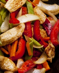 Photo d'une recette de Wok de légumes Provencal aux cristaux d'huiles essentielles